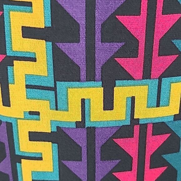 LuLaRoe Maxi Skirt XL Colorful Geometric Long Jersey Knit A-line Flowy Print - Picture 4 of 8